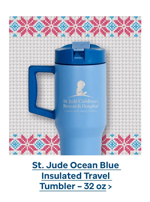 St. Jude Ocean Blue Insulated Travel Tumbler – 32 oz